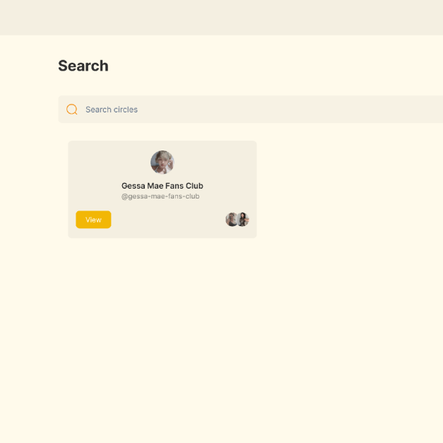Grid view of Chirpy Circles showing various communities like "The Ragers" and "E-commerce" with join status.